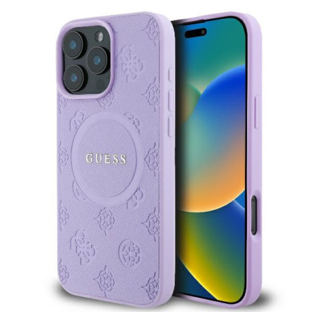 Kryt Guess SAFFIANO PEONY CLASSIC iPhone 16 Pro Max - fialová