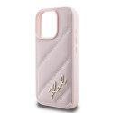 Kryt Karl Lagerfeld QUILTED SIGNATURE pro iPhone 16 Pro - růžový