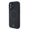 Kryt Mercedes Plain Smooth Leather pro iPhone 16 černý