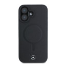 Kryt Mercedes Plain Smooth Leather pro iPhone 16 černý