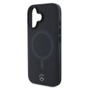 Kryt Mercedes Plain Smooth Leather pro iPhone 16 černý