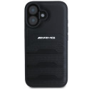 Kryt AMG Leather Debossed Lines iPhone 16 - černá
