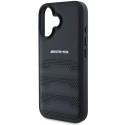 Kryt AMG Leather Debossed Lines iPhone 16 - černá