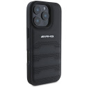 Kryt Mercedes AMG Leather Debossed Lines iPhone 16 Pro Max - černá
