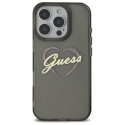 Kryt Guess IML Heart pro iPhone 16 Pro - černý
