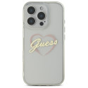 Kryt Guess IML Heart pro iPhone 16 Pro - transparentní