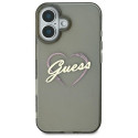 Kryt Guess IML Heart Case pro iPhone 16 Plus černý