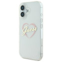Kryt Guess IML HEART pro iPhone 16 – transparentní