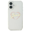 Kryt Guess IML HEART pro iPhone 16 – transparentní
