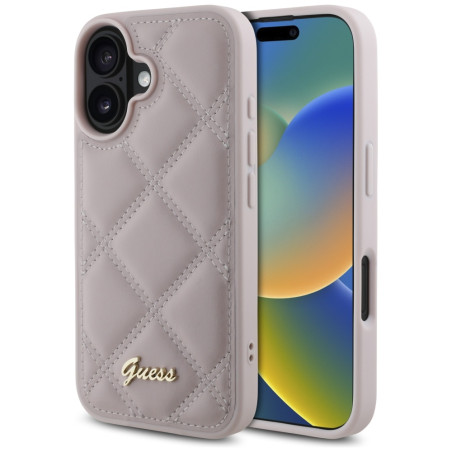 Kryt Guess Metal Logo pro iPhone 16 - růžová