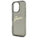 Kryt Guess IML Heart pro iPhone 16 Pro Max - černý