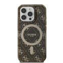 Kryt Guess IML 4G Background MagSafe pro iPhone 16 Pro - hnědý