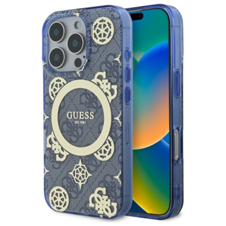 Kryt Guess Peony On 4G Background pro iPhone 16 Pro - blue
