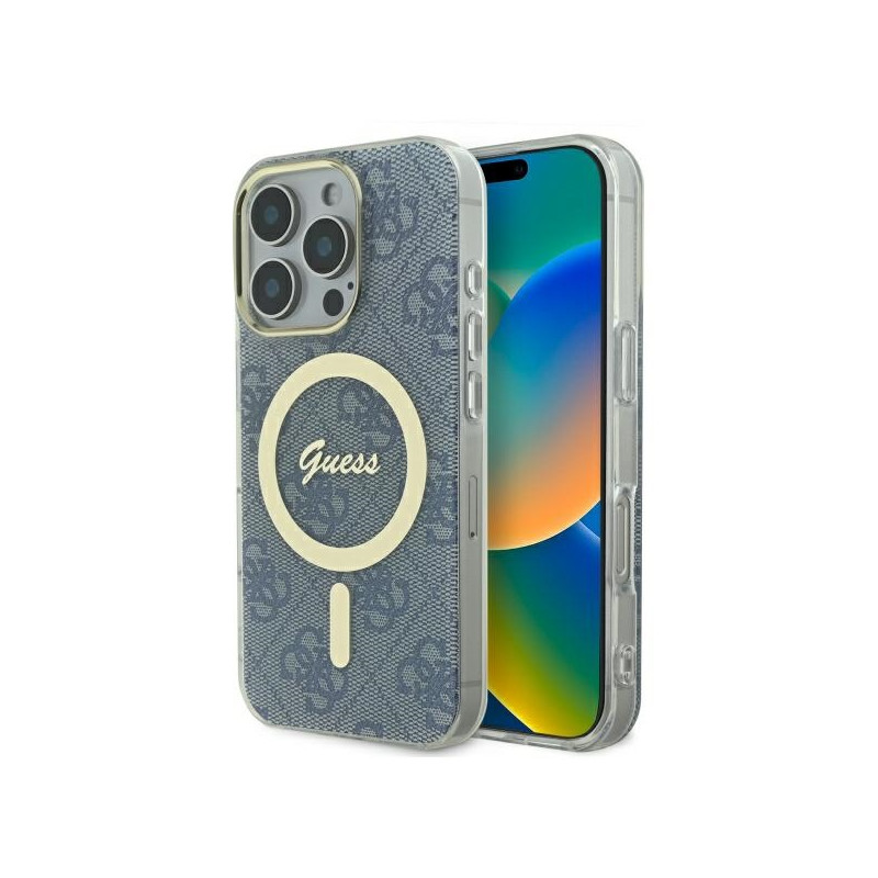 Kryt Guess IML 4G MagSafe pro iPhone 16 Pro - blue