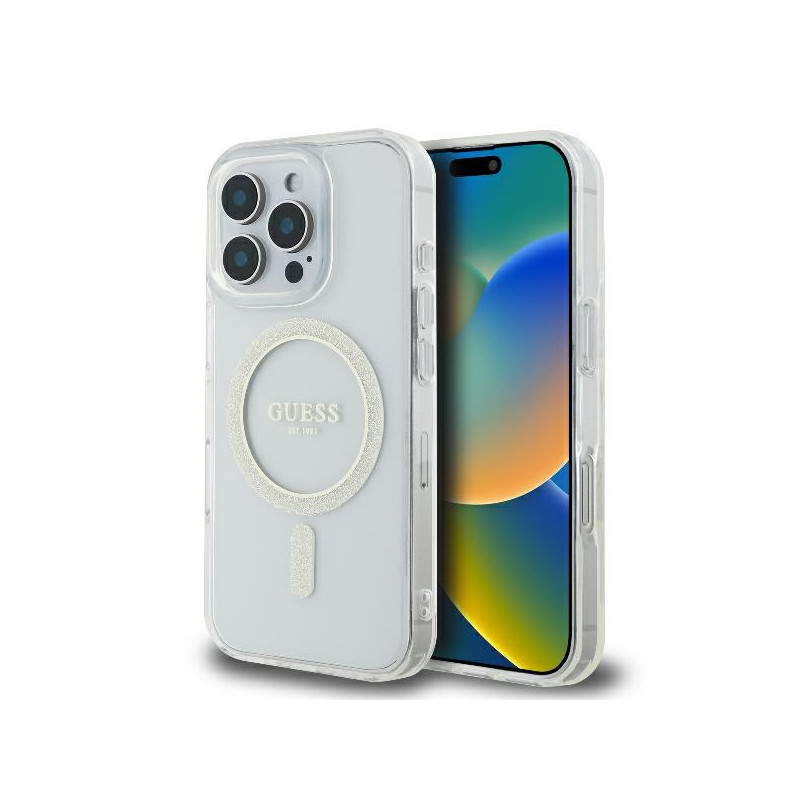 Kryt Guess GUHMP16LHFGERET pro iPhone 16 Pro - transparentní