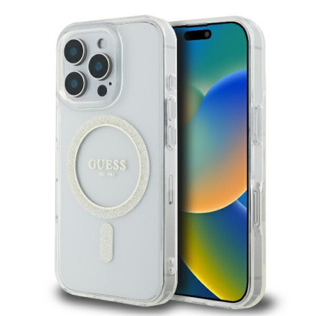 Kryt Guess GUHMP16LHFGERET pro iPhone 16 Pro - transparentní