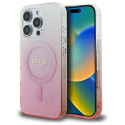Kryt Guess IML GLITTER GRADIENT pro iPhone 16 Pro - růžová