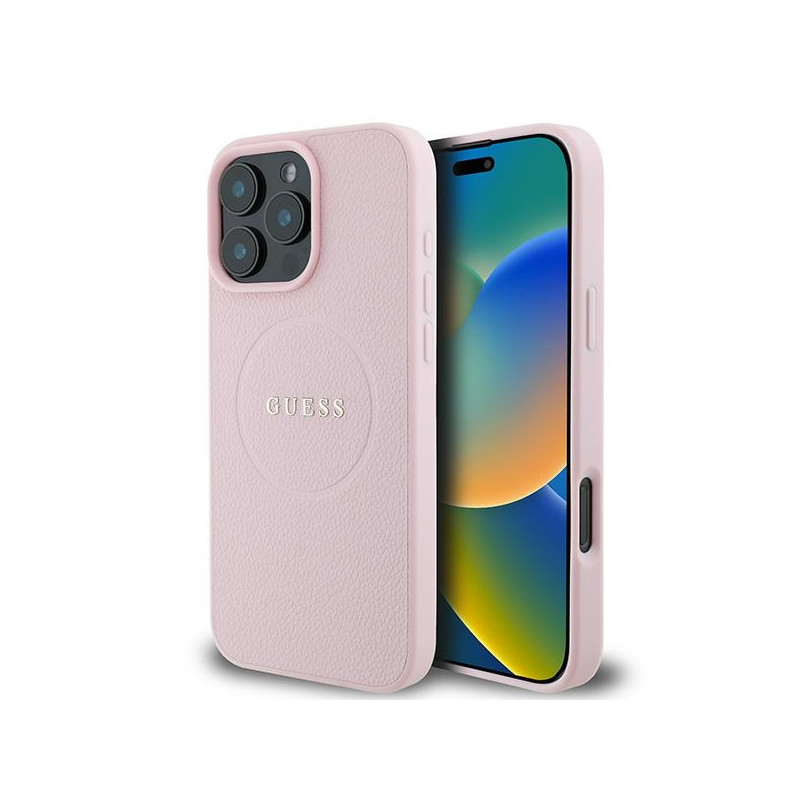 Kryt Guess Grained Ring pro iPhone 16 Pro - růžová