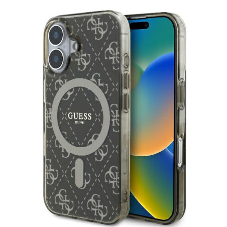 Kryt Guess IML 4G Background MagSafe iPhone 16 Plus - hnědý