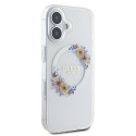 Kryt Guess IML Flowers MagSafe pro iPhone 16 Plus - clear