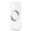 Kryt Guess IML Flowers MagSafe pro iPhone 16 Plus - clear