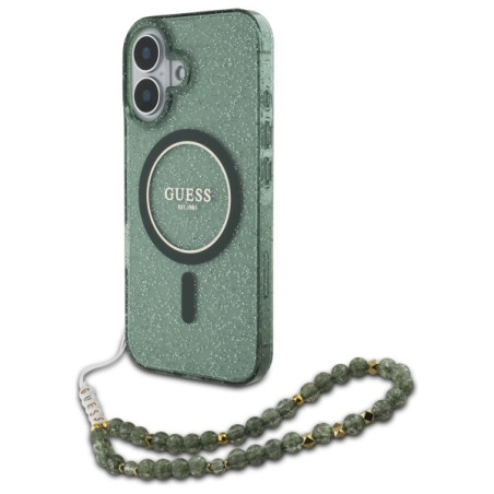 Kryt Guess IML Glitter With Pearl Strap MagSafe pro iPhone 16 Plus –