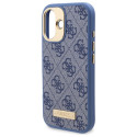 Kryt Guess 4G Logo Plate MagSafe pro iPhone 16 Plus - modrá