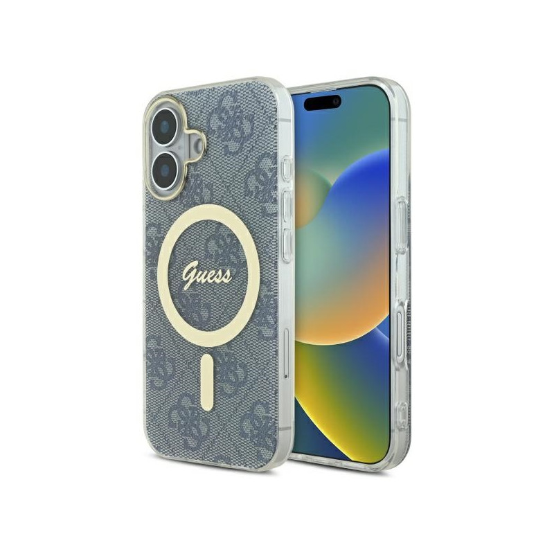 Kryt Guess IML 4G MagSafe pro iPhone 16 - blue