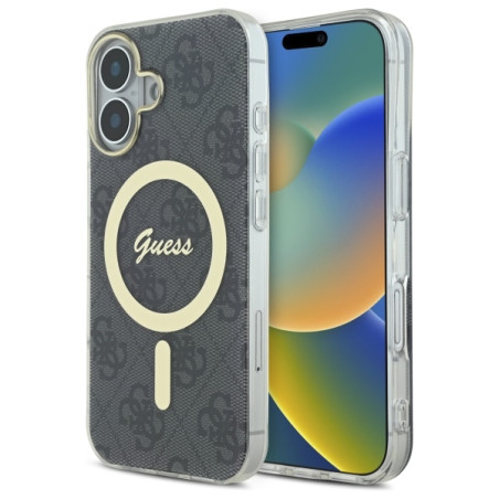 Kryt Guess IML 4G MagSafe pro iPhone 16 - černý