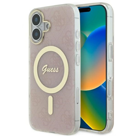 Kryt Guess IML 4G MagSafe pro iPhone 16 – růžový