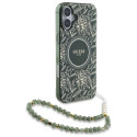 Kryt Guess IML Flowers iPhone 16 MagSafe - zelený