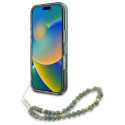 Kryt Guess IML Flowers iPhone 16 MagSafe - zelený