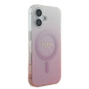 Kryt Guess IML GLITTER GRADIENT iPhone 16 růžová