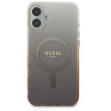 Kryt Guess IML Glitter Gradient pro iPhone 16 - brown