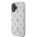 Kryt Guess PEONY SCRIPT Logo pro iPhone 16 - white