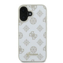 Kryt Guess PEONY SCRIPT Logo pro iPhone 16 - white