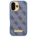 Kryt Guess 4G LOGO PLATE pro iPhone 16 - modrý