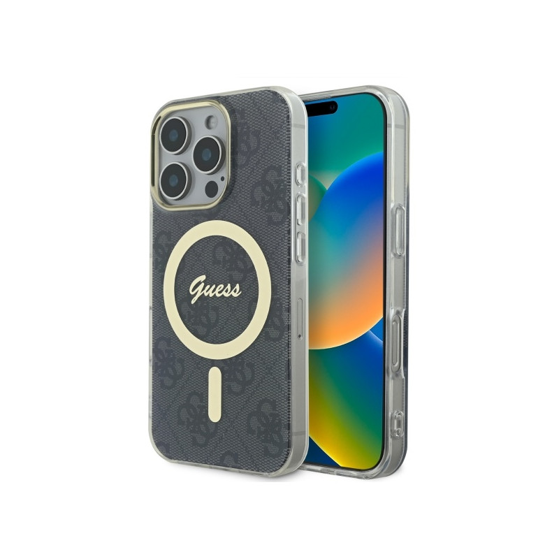 Kryt Guess IML 4G MagSafe pro iPhone 16 Pro Max - černý