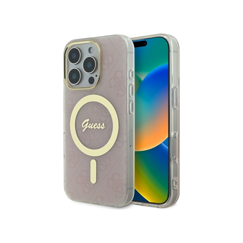 Kryt Guess IML 4G MagSafe pro iPhone 16 Pro Max - pink