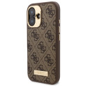 Kryt Guess 4G Logo Plate pro iPhone 16 Plus – hnědá