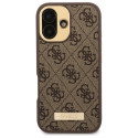Kryt Guess 4G Logo Plate pro iPhone 16 Plus – hnědá