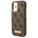 Kryt Guess 4G Logo Plate pro iPhone 16 Plus – hnědá