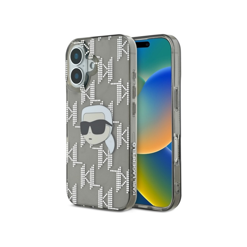 Kryt pro iPhone 16 - Karl Lagerfeld IML Karl Head Electroplated černý