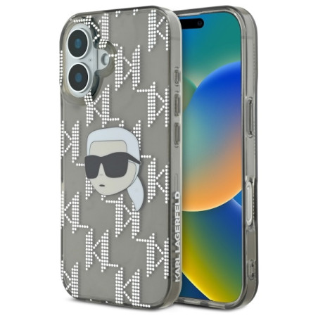 Kryt Karl Lagerfeld IML Karl Head pro iPhone 16 - černý