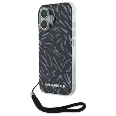 Kryt Karl Lagerfeld Zebra With Cord iPhone 16 – fialová
