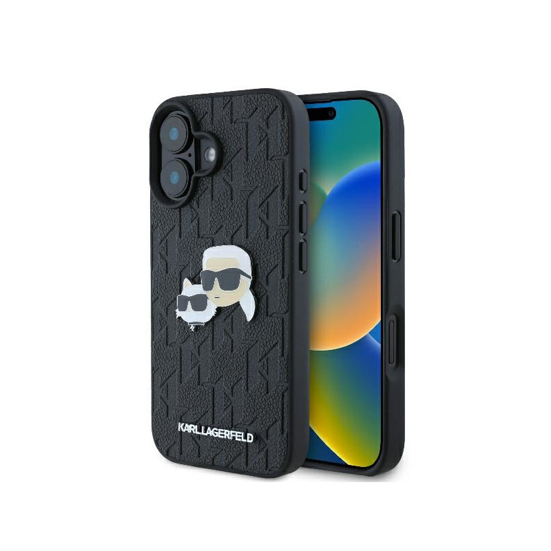 Kryt Karl Lagerfeld KARL & CHOUPETTE pro iPhone 16 - černý