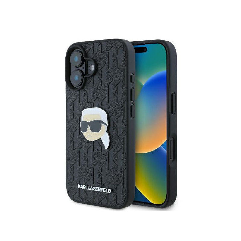 Kryt Karl Lagerfeld Monogram Karl Head pro iPhone 16 - černý