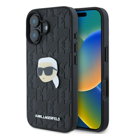 Kryt Karl Lagerfeld Monogram Karl Head pro iPhone 16 - černý