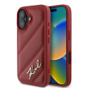 Kryt Karl Lagerfeld DIAGONAL QUILTED SCRIPT iPhone 16 - červený
