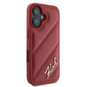 Kryt Karl Lagerfeld DIAGONAL QUILTED SCRIPT iPhone 16 - červený